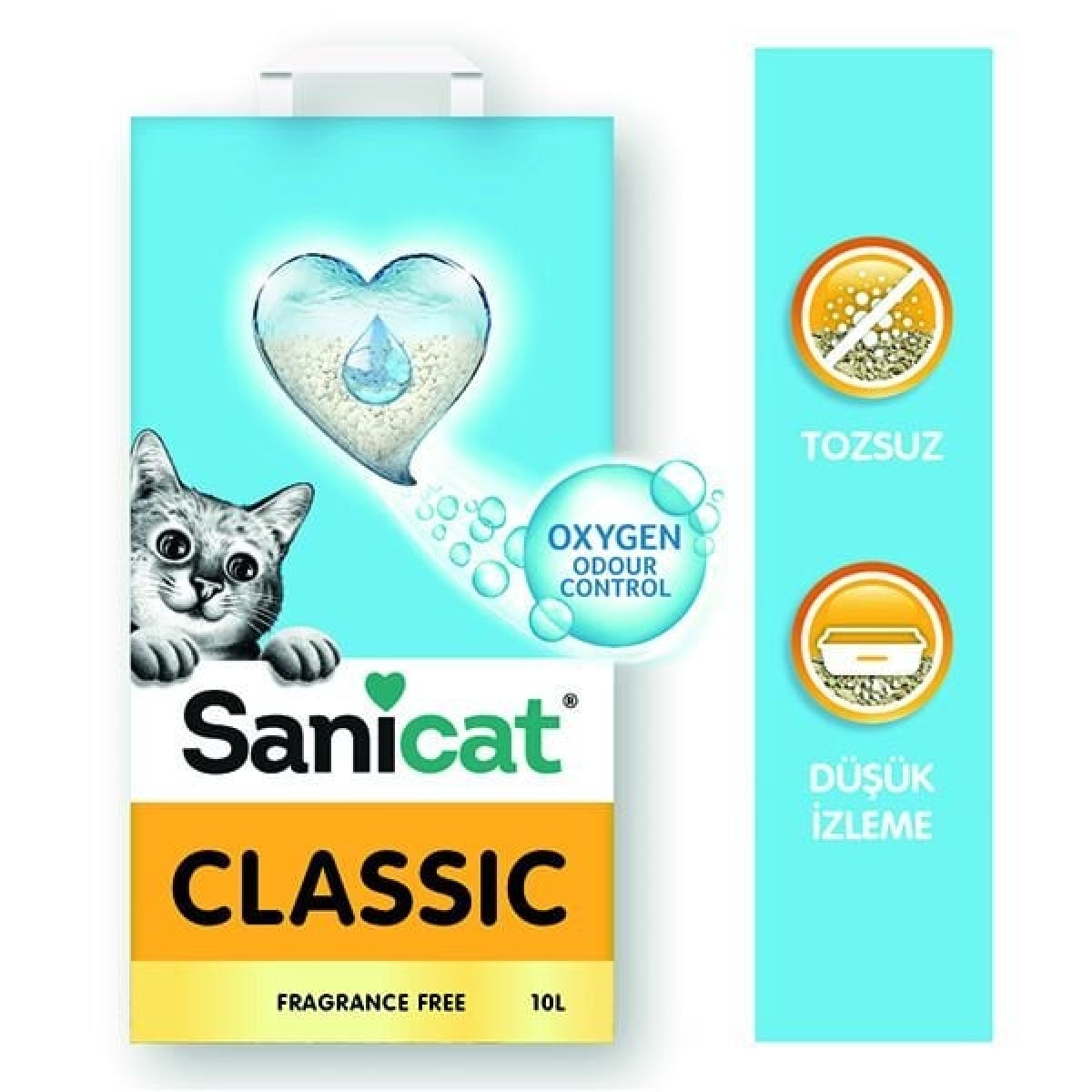 Sanicat Classic Oksijen Kontrollü Ultra Emici Kedi Kumu 10 Lt