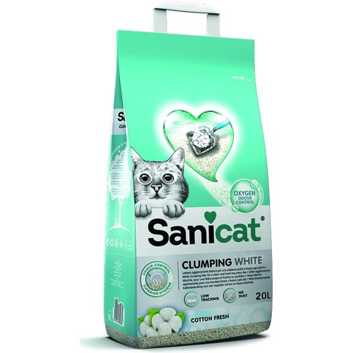 Sanicat Clumping White Cotton Oksijen Kontrol Ultra Emici Kedi Kumu 20 Lt Sanicat Clumping White Cotton Oksijen Kontrol Ultra Emici Kedi Kumu 20 Lt