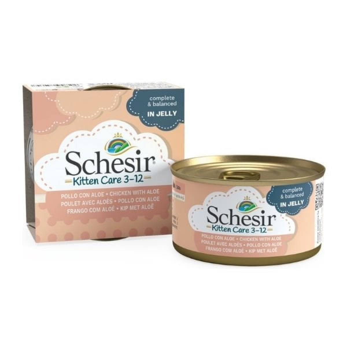 Schesir Kitten Tavuk ve Aloeveralı Yavru Konserve Kedi Maması 85 Gr Schesir Kitten Tavuk ve Aloeveralı Yavru Konserve Kedi Maması 85 Gr