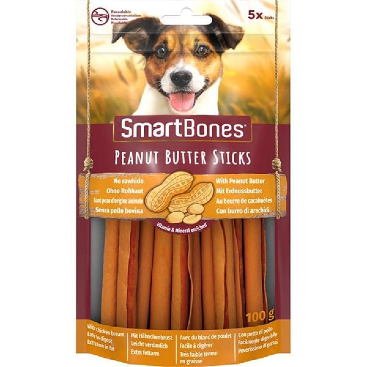 Smart Bones Fıstık Ezmeli Sticks Köpek Ödülü 5 Adet 100 Gr Smart Bones Fıstık Ezmeli Sticks Köpek Ödülü 5 Adet 100 Gr