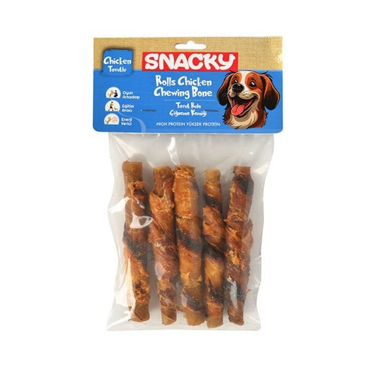 Snacky Füme Tavuklu Rulo Köpek Ödülü 5 Adet 100 Gr