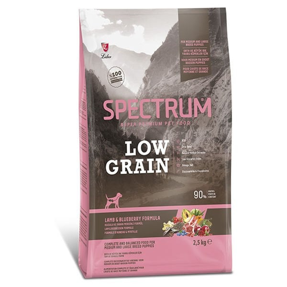 Spectrum Düşük Tahıllı Kuzulu ve Yaban Mersinli Orta ve Büyük Irk Yavru Köpek Maması 2.5 Kg Spectrum Düşük Tahıllı Kuzulu ve Yaban Mersinli Orta ve Büyük Irk Yavru Köpek Maması 2.5 Kg