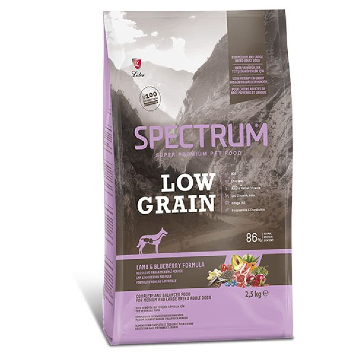Spectrum Düşük Tahıllı Kuzulu ve Yaban Mersinli Orta ve Büyük Irk Yetişkin Köpek Maması 2.5 Kg Spectrum Düşük Tahıllı Kuzulu ve Yaban Mersinli Orta ve Büyük Irk Yetişkin Köpek Maması 2.5 Kg