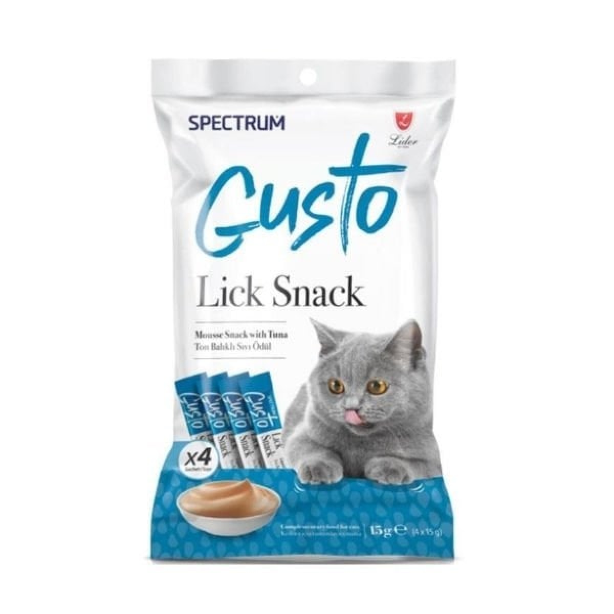 Spectrum Gusto Lick Snack Ton Balıklı Sıvı Kedi Ödül Maması 15 Gr 4 Adet Spectrum Gusto Lick Snack Ton Balıklı Sıvı Kedi Ödül Maması 15 Gr 4 Adet