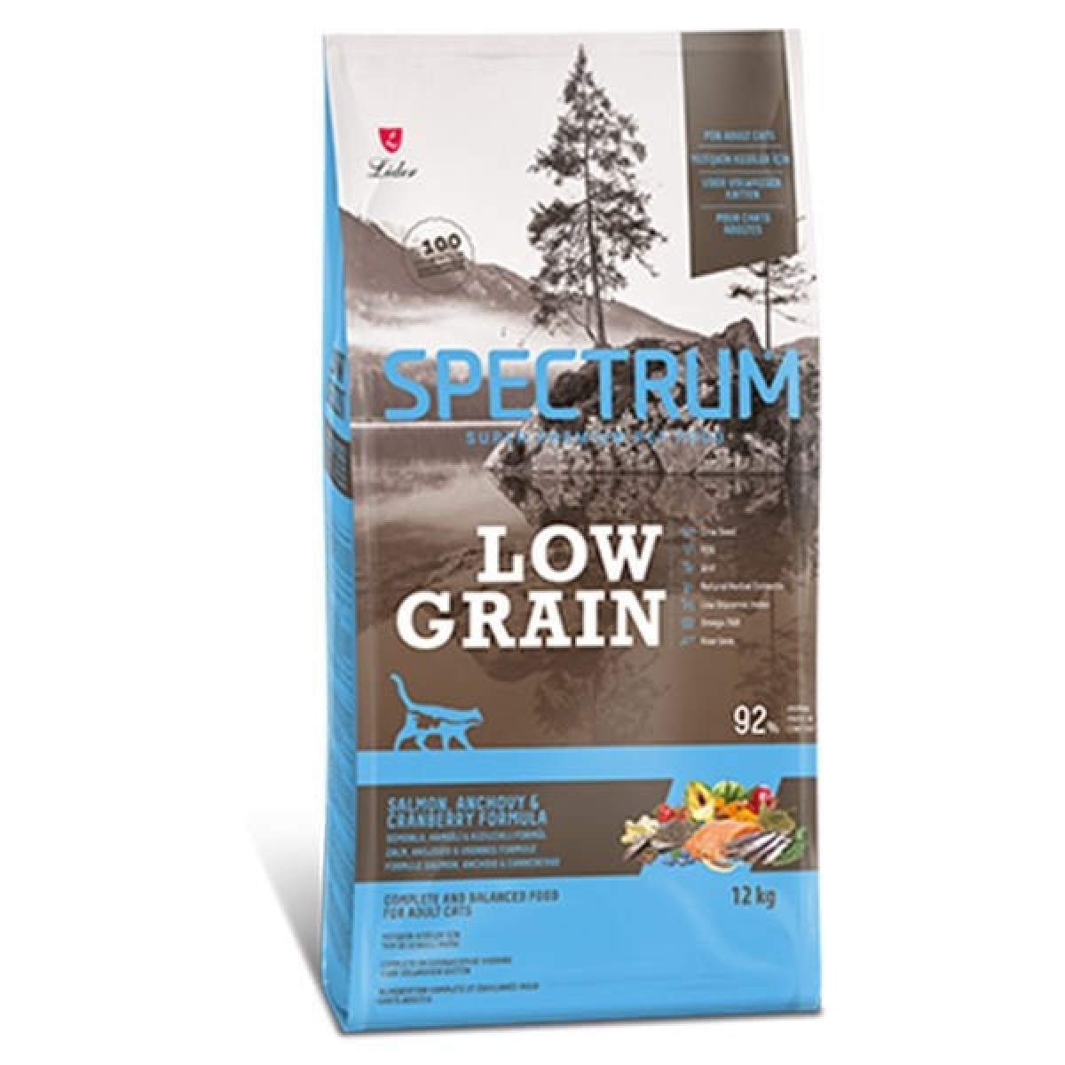 Spectrum Low Grain Somonlu Hamsili ve Kızılcıklı Düşük Tahıllı Yetişkin Kedi Maması 12 Kg Spectrum Low Grain Somonlu Hamsili ve Kızılcıklı Düşük Tahıllı Yetişkin Kedi Maması 12 Kg