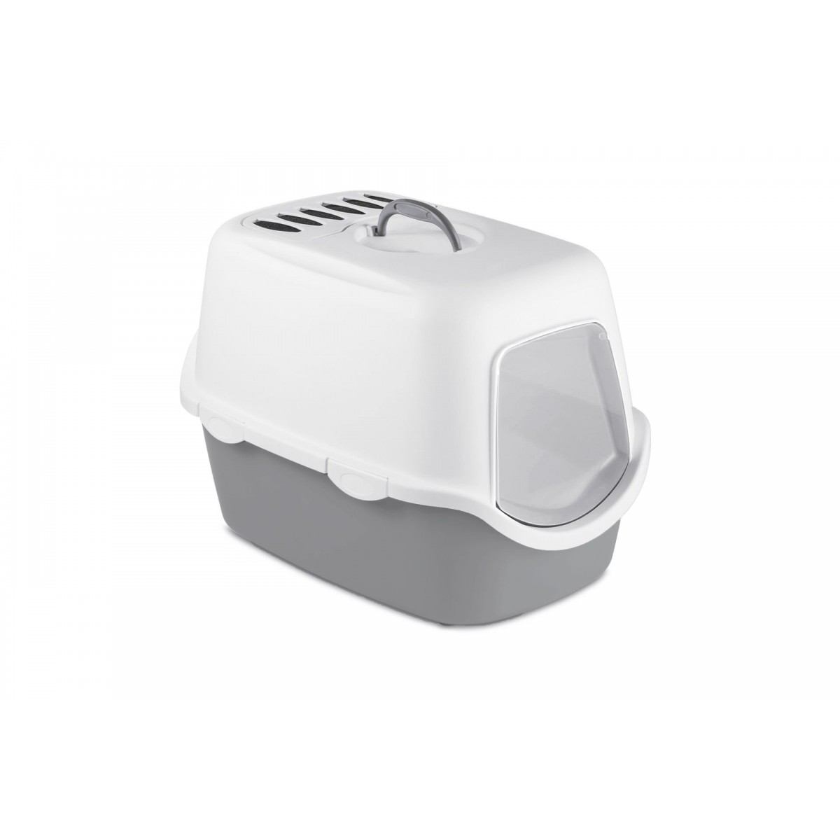 Stefanplast Cathy Filtreli Kapalı Kedi Tuvaleti Beyaz/Gri 56x40x40 Cm Stefanplast Cathy Filtreli Kapalı Kedi Tuvaleti Beyaz/Gri 56x40x40 Cm
