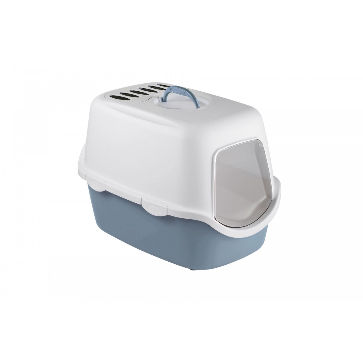 Stefanplast Cathy Filtreli Kapalı Kedi Tuvaleti Beyaz/Mavi 56x40x40 Cm Stefanplast Cathy Filtreli Kapalı Kedi Tuvaleti Beyaz/Mavi 56x40x40 Cm