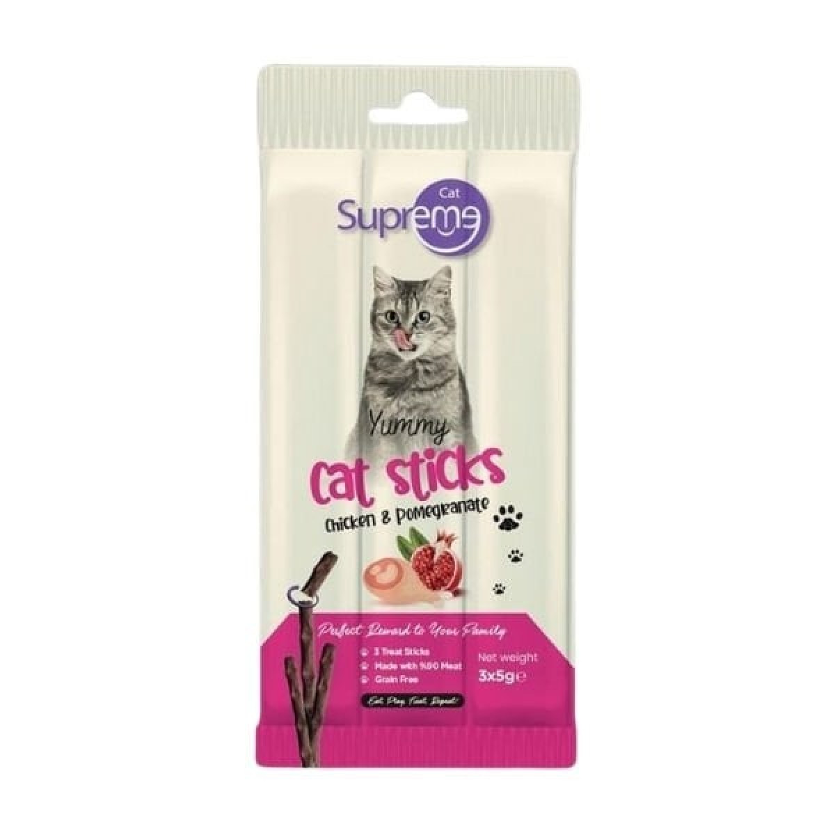 Supreme Cat Tavuklu ve Narlı Stick Kedi Ödül Maması 3x5 Gr Supreme Cat Tavuklu ve Narlı Stick Kedi Ödül Maması 3x5 Gr