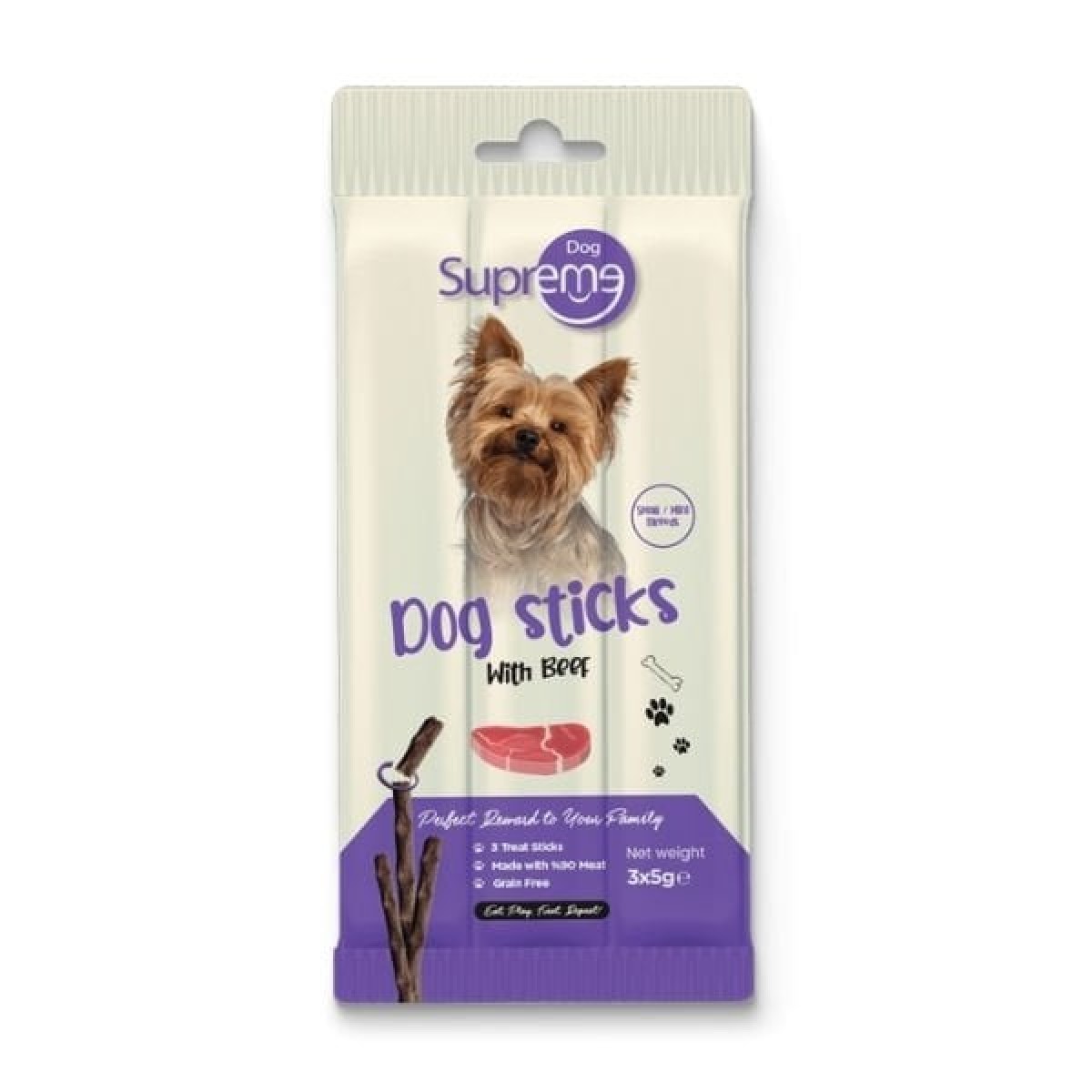 Supreme Dog Sığır Etli Küçük Irk Stick Köpek Ödül Maması 3x5 Gr Supreme Dog Sığır Etli Küçük Irk Stick Köpek Ödül Maması 3x5 Gr