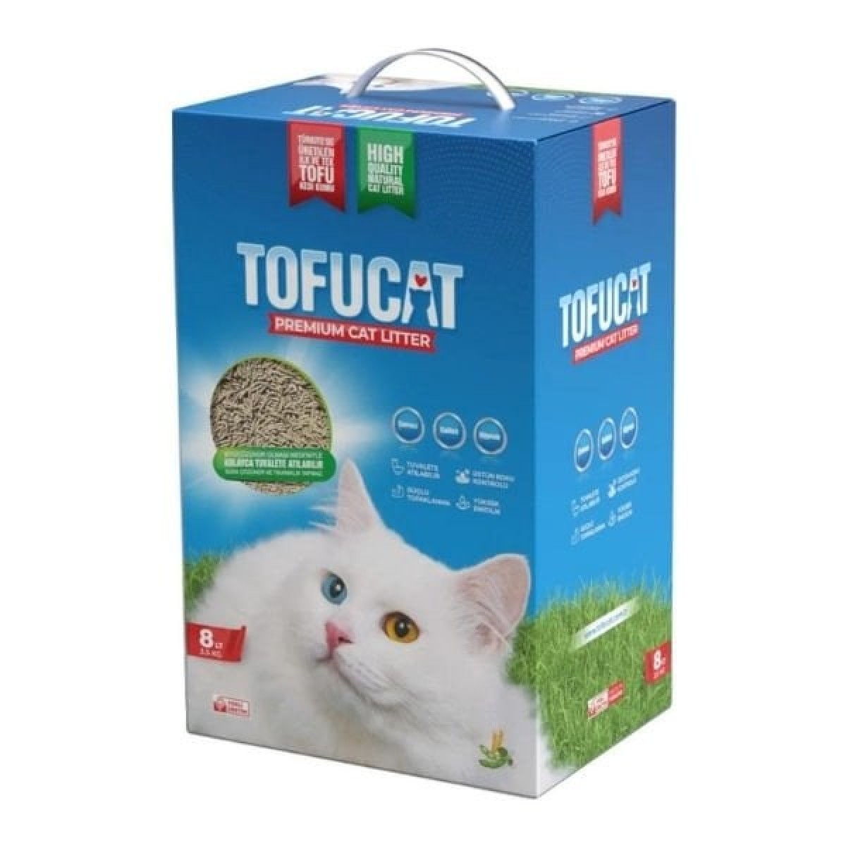 TofuCat Tuvalete Atılabilen Koku Hapsedeci Topaklanan Doğal Kedi Kumu 8 Lt