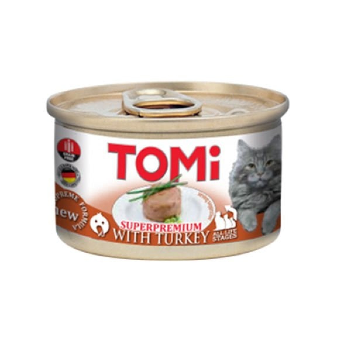 Tomi Kıyılmış Hindili Tahılsız Yetişkin Konserve Kedi Maması 85 Gr Tomi Kıyılmış Hindili Tahılsız Yetişkin Konserve Kedi Maması 85 Gr