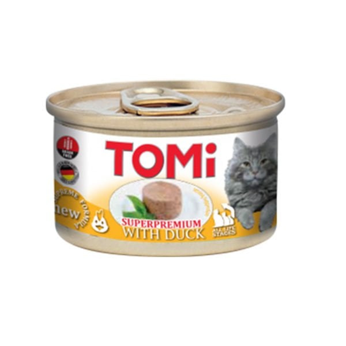 Tomi Kıyılmış Ördekli Tahılsız Yetişkin Konserve Kedi Maması 85 Gr Tomi Kıyılmış Ördekli Tahılsız Yetişkin Konserve Kedi Maması 85 Gr