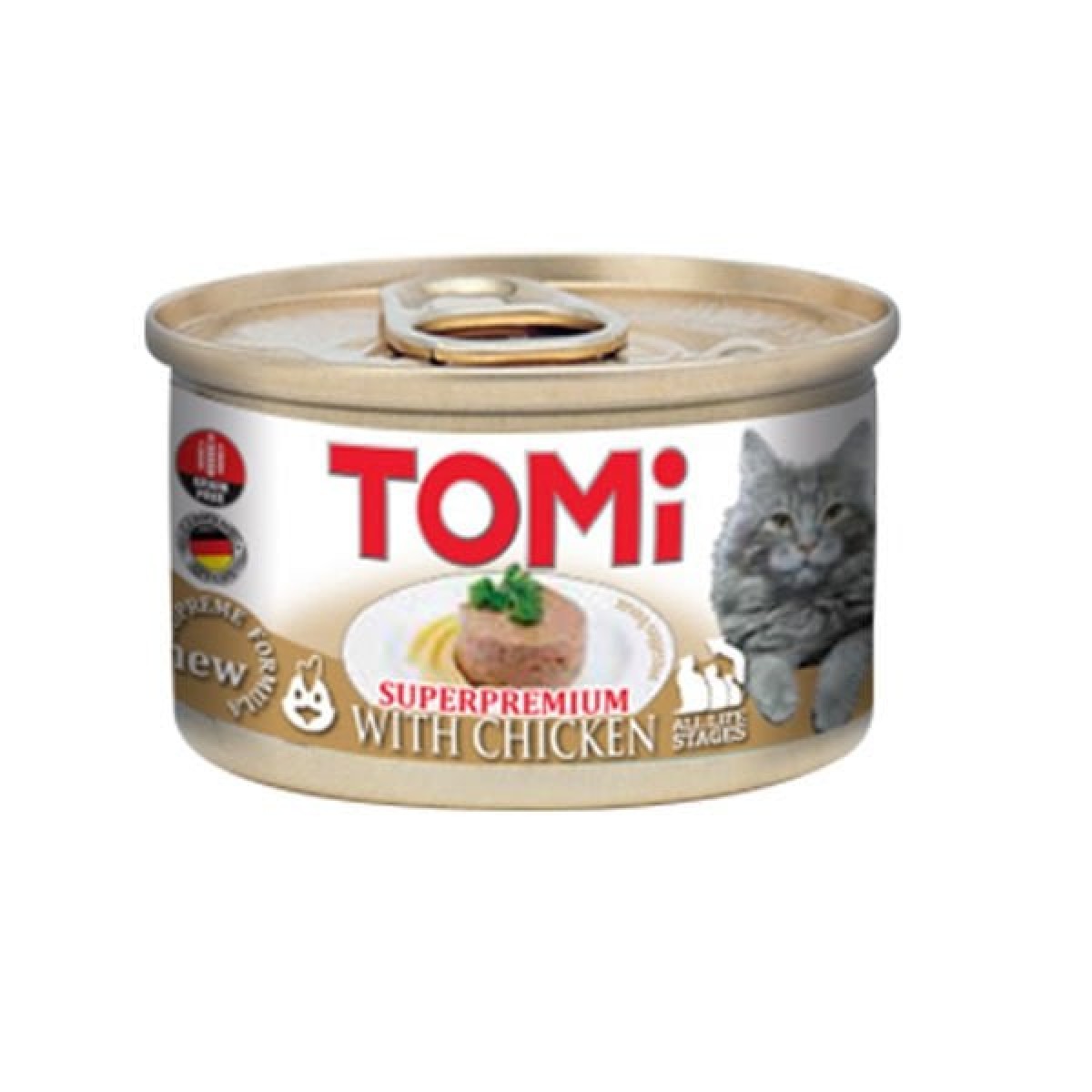 Tomi Kıyılmış Tavuklu Tahılsız Yetişkin Konserve Kedi Maması 85 Gr Tomi Kıyılmış Tavuklu Tahılsız Yetişkin Konserve Kedi Maması 85 Gr