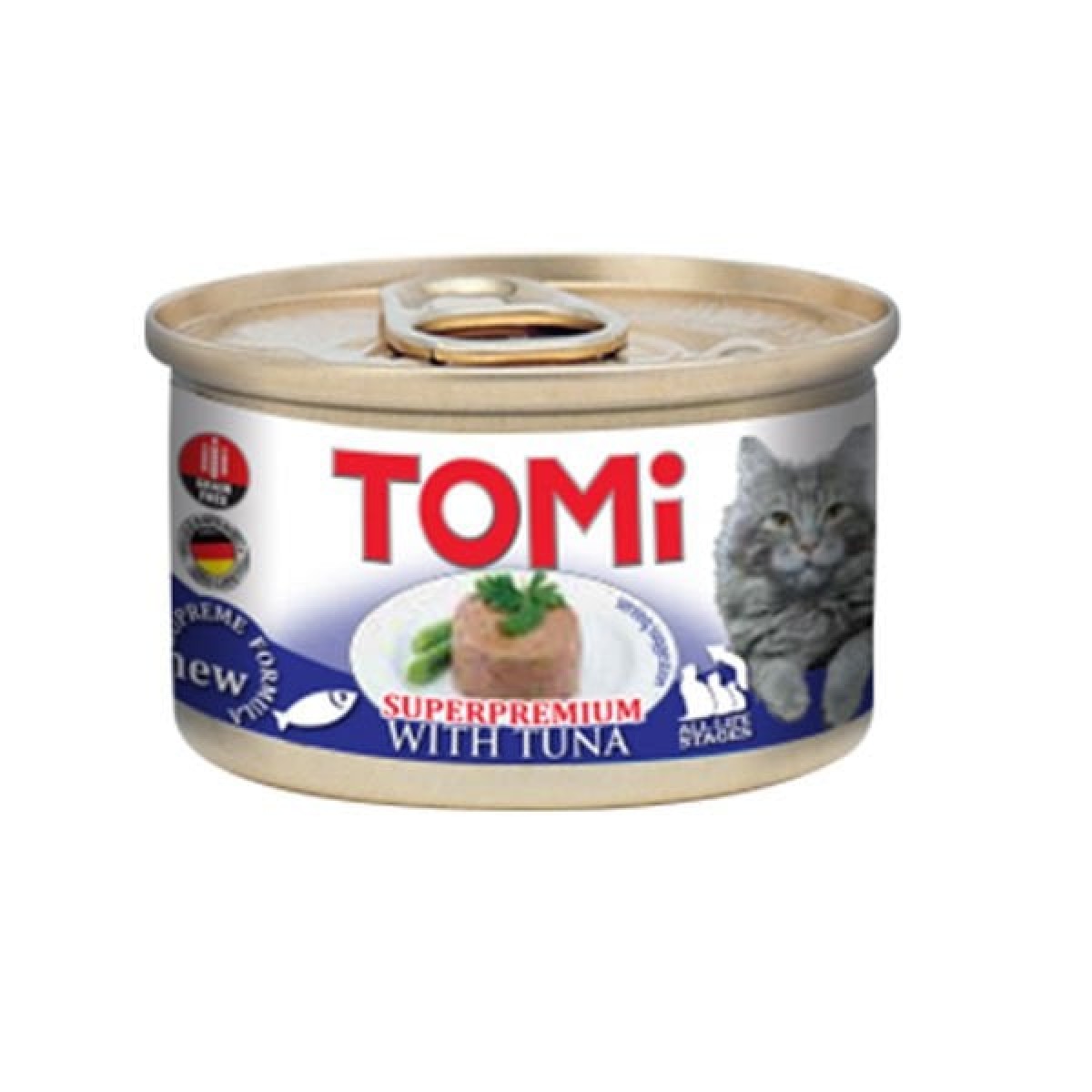 Tomi Kıyılmış Ton Balıklı Tahılsız Yetişkin Konserve Kedi Maması 85 Gr Tomi Kıyılmış Ton Balıklı Tahılsız Yetişkin Konserve Kedi Maması 85 Gr