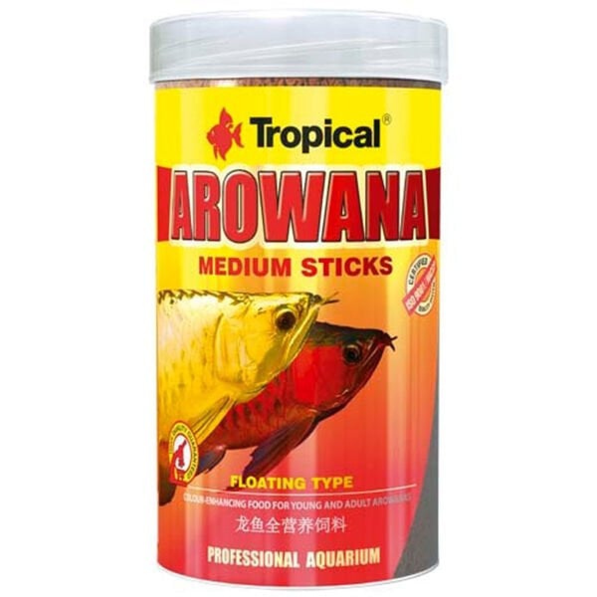 Tropical Arowana Sticks Genç Arowanalar için Renklendirici Balık Yemi Medium 250 Ml 90 Gr Tropical Arowana Sticks Genç Arowanalar için Renklendirici Balık Yemi Medium 250 Ml 90 Gr