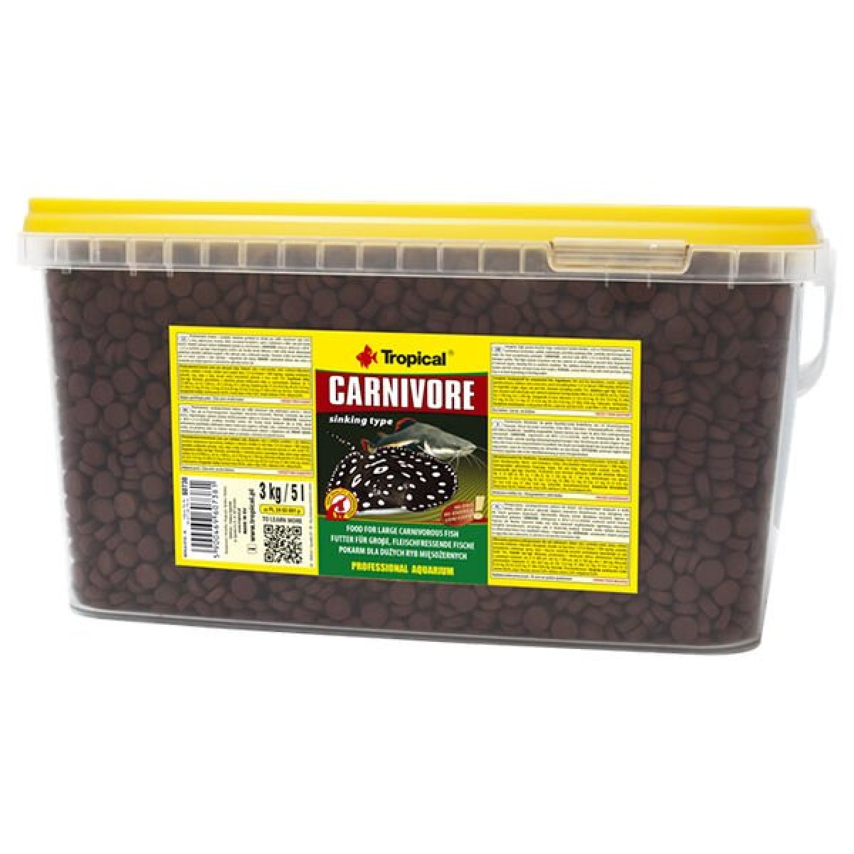 Tropical Carnivore Etçil Balıklar için Pellet Balık Yemi 5 Lt 3 Kg