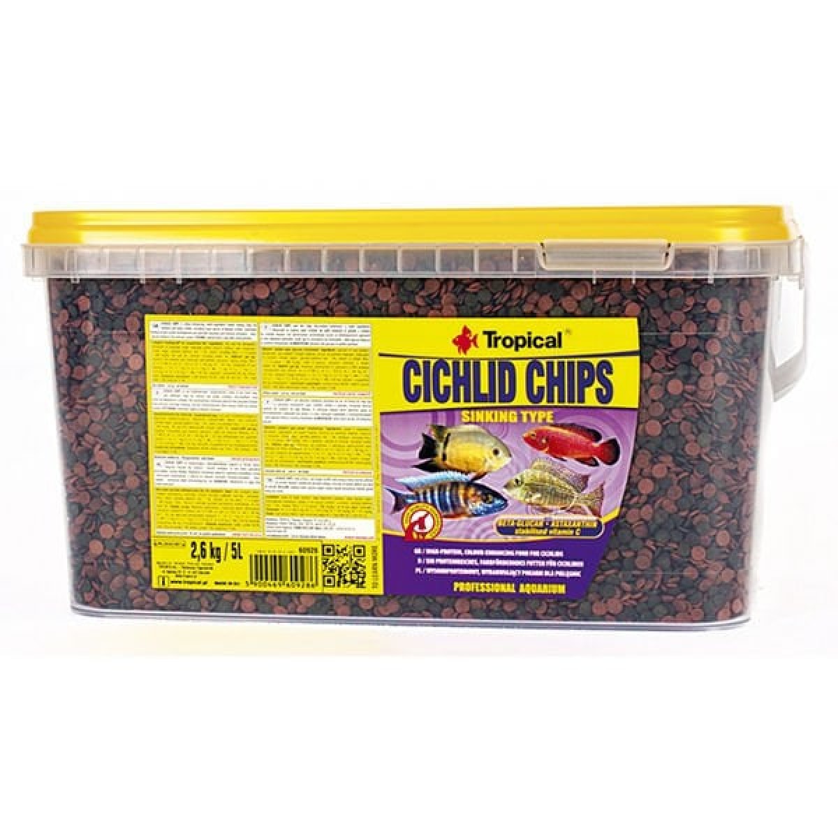 Tropical Cichlid Chips Cichlid Balıkları için Renklendirici Cips Balık Yemi 5 Lt 2.6 Kg Tropical Cichlid Chips Cichlid Balıkları için Renklendirici Cips Balık Yemi 5 Lt 2.6 Kg