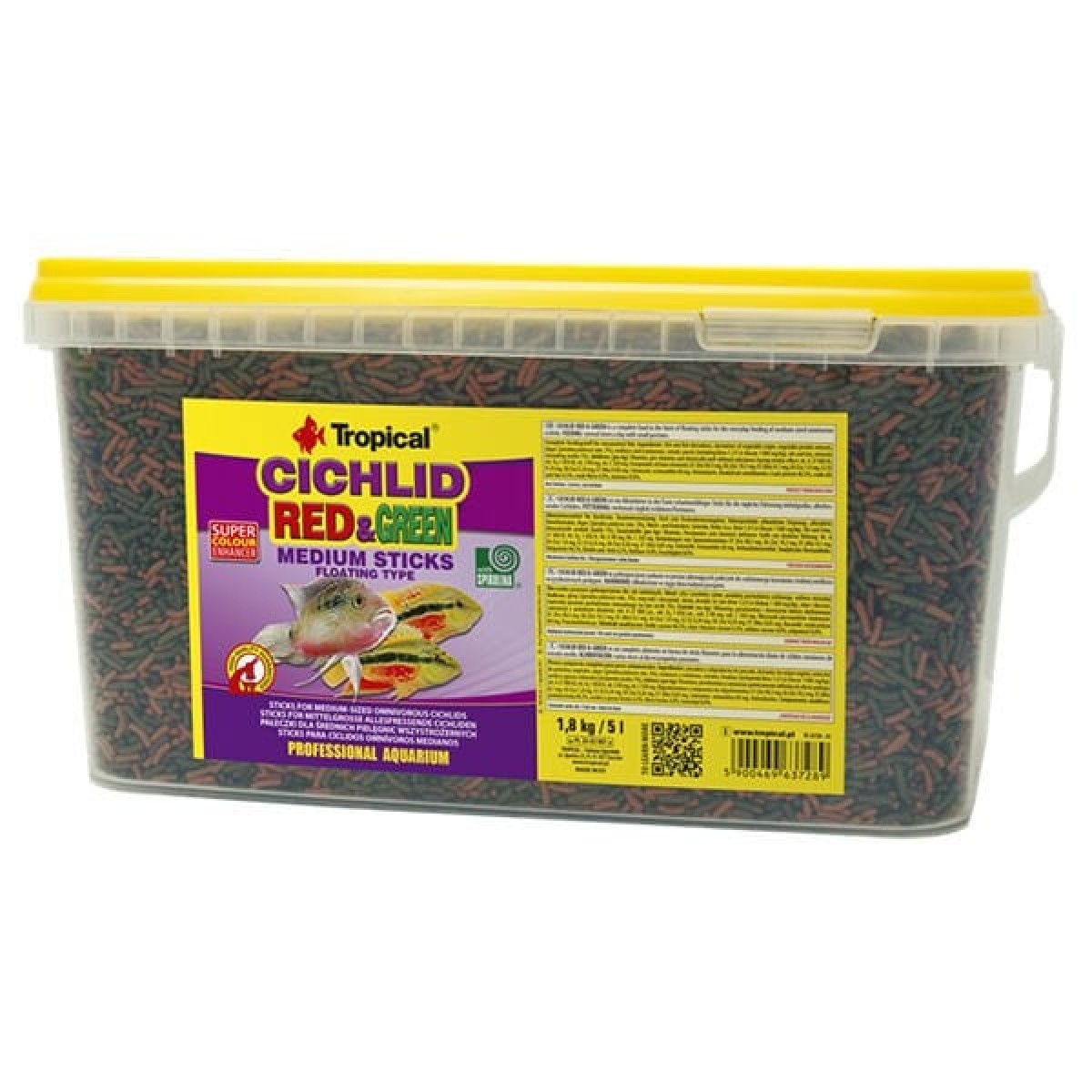 Tropical Cichlid Red Green Sticks Cichlid Balıkları için Renklendirici Çubuk Balık Yemi Medium 10 Lt 3.6 Kg Tropical Cichlid Red Green Sticks Cichlid Balıkları için Renklendirici Çubuk Balık Yemi Medium 10 Lt 3.6 Kg