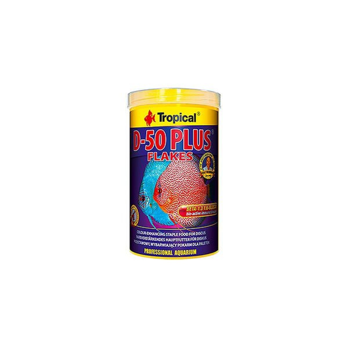 Tropical D-50 Plus Discus Balıkları için Renklendirici Pul Balık Yemi 1000 Ml 200 Gr