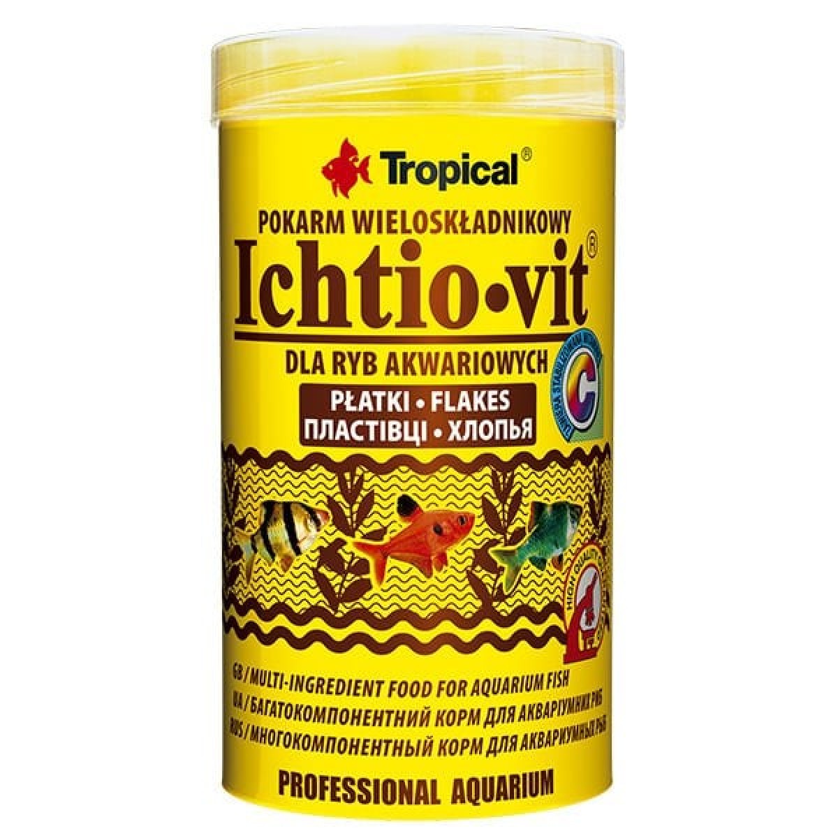 Tropical İchtio-Vit Zengin İçerikli Pul Balık Yemi 1000 Ml 200 Gr Tropical İchtio-Vit Zengin İçerikli Pul Balık Yemi 1000 Ml 200 Gr