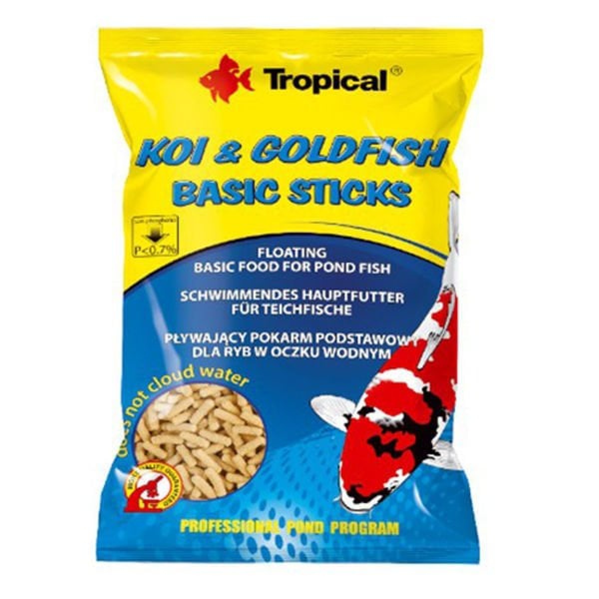 Tropical Koi Goldfish Basic Sticks Havuz Balıkları için Yüzücü Temel Balık Yemi 100 Ml 90 Gr Tropical Koi Goldfish Basic Sticks Havuz Balıkları için Yüzücü Temel Balık Yemi 100 Ml 90 Gr