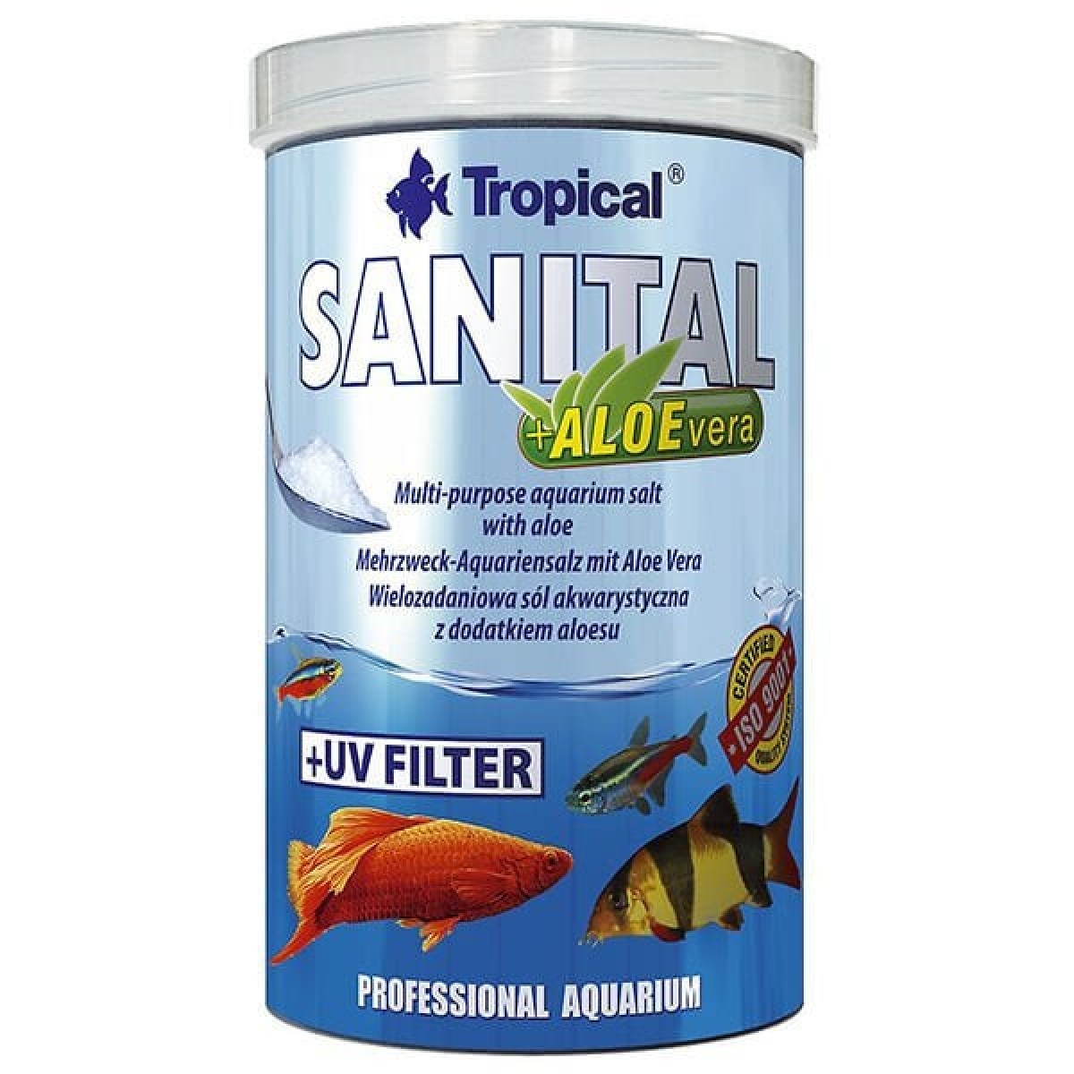 Tropical Sanital Aloe Vera İlaveli Zengin İçerikli Akvaryum Tuzu 1000 Ml 1.2 Kg Tropical Sanital Aloe Vera İlaveli Zengin İçerikli Akvaryum Tuzu 1000 Ml 1.2 Kg