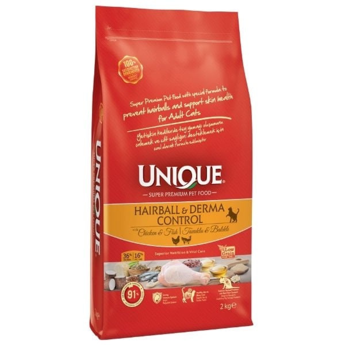 Unique Deri ve Tüy Sağlığı için Tavuklu ve Balıklı Yetişkin Kedi Maması 2 Kg Unique Deri ve Tüy Sağlığı için Tavuklu ve Balıklı Yetişkin Kedi Maması 2 Kg