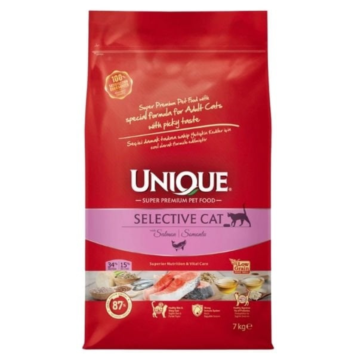 Unique Seçici Kediler için Somonlu Yetişkin Kedi Maması 7 Kg Unique Seçici Kediler için Somonlu Yetişkin Kedi Maması 7 Kg