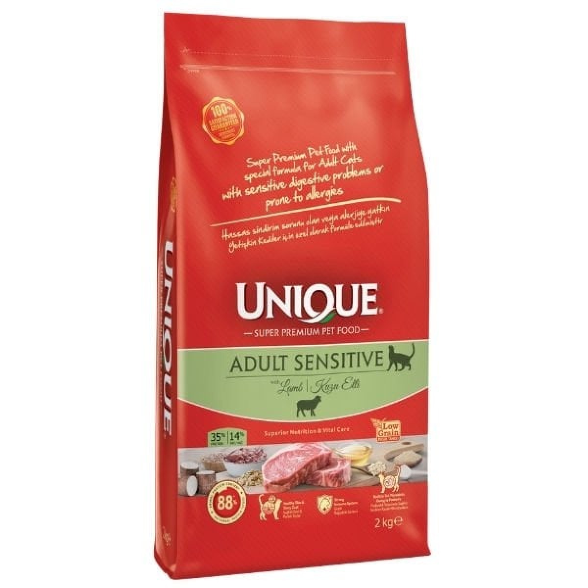 Unique Sensitive Kuzulu Hassas Sindirim Sistemi için Düşük Tahıllı Yetişkin Kedi Maması 2 Kg Unique Sensitive Kuzulu Hassas Sindirim Sistemi için Düşük Tahıllı Yetişkin Kedi Maması 2 Kg