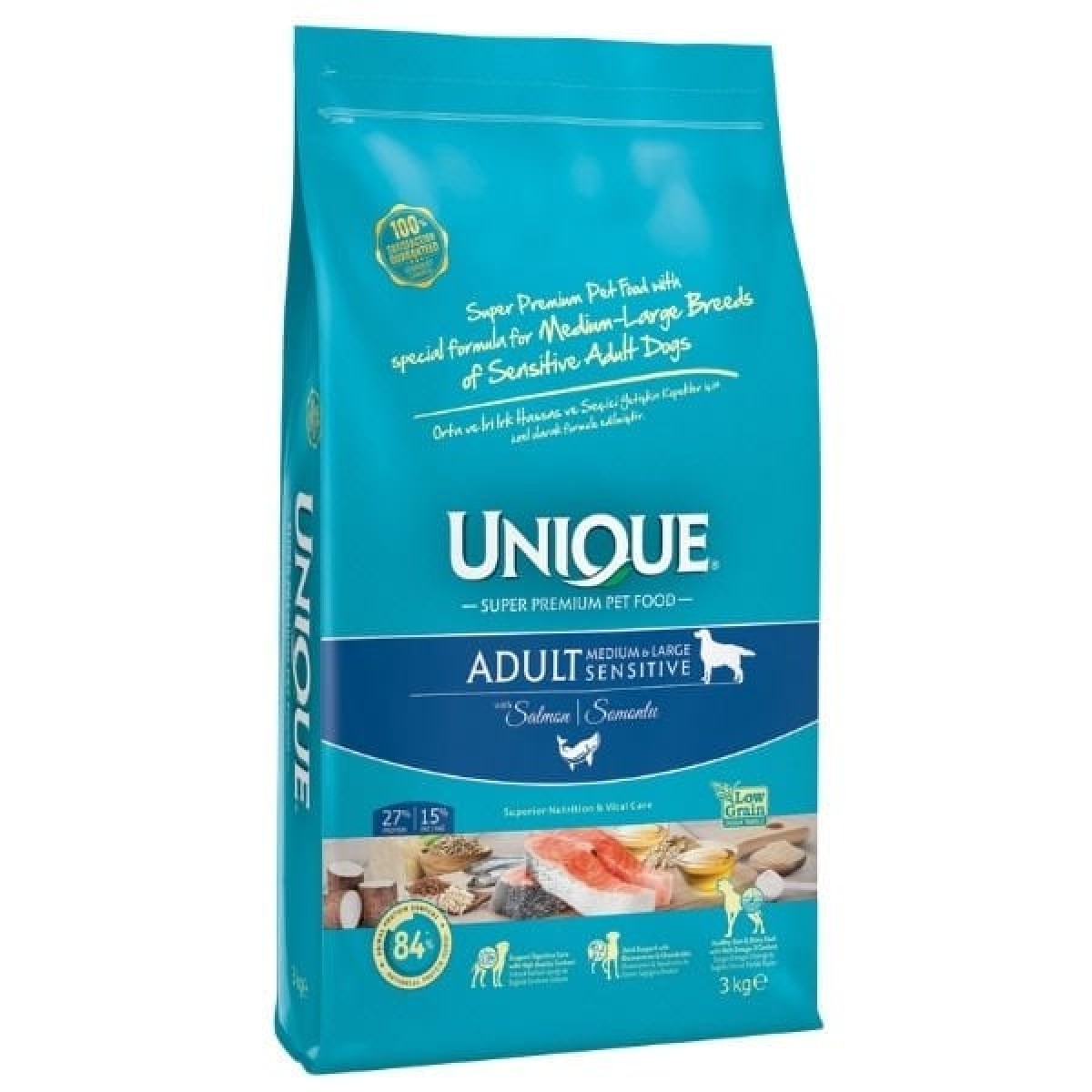 Unique Sensitive Somonlu Orta ve Büyük Irk Düşük Tahıllı Yetişkin Köpek Maması 3 Kg Unique Sensitive Somonlu Orta ve Büyük Irk Düşük Tahıllı Yetişkin Köpek Maması 3 Kg