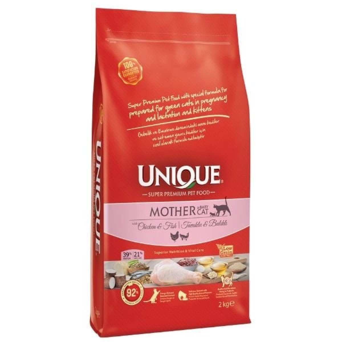 Unique Tavuklu ve Balıklı Anne ve Yavru Kedi Maması 2 Kg Unique Tavuklu ve Balıklı Anne ve Yavru Kedi Maması 2 Kg