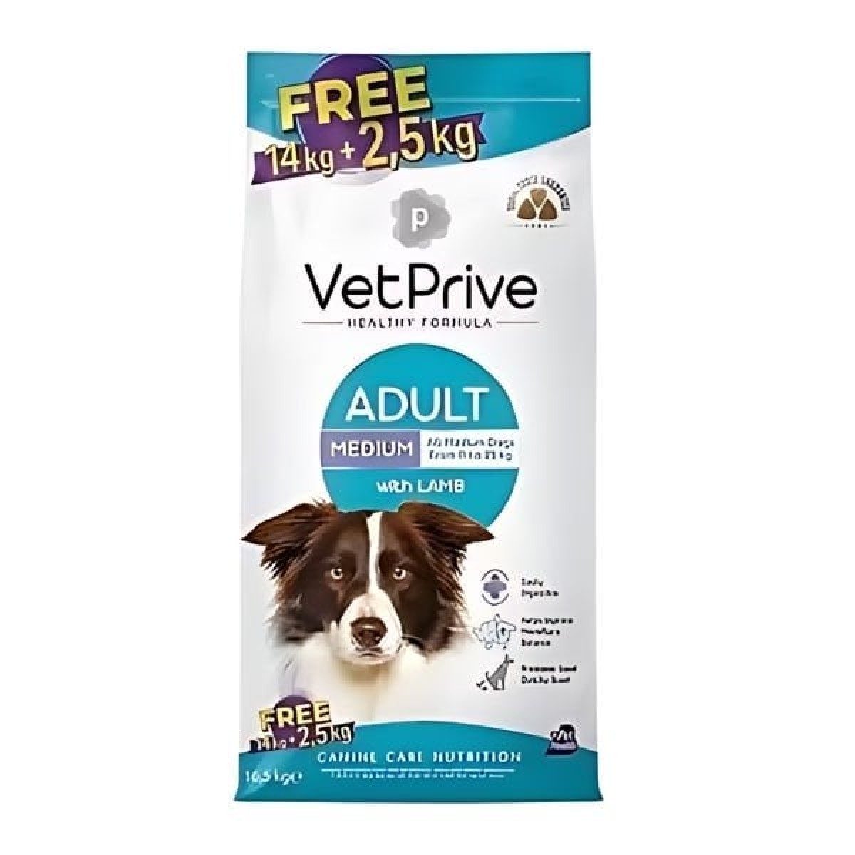 Vet Prive Adult Kuzu Etli Orta Irk Yetişkin Köpek Maması 14+2.5 Kg Hediyeli Vet Prive Adult Kuzu Etli Orta Irk Yetişkin Köpek Maması 14+2.5 Kg Hediyeli