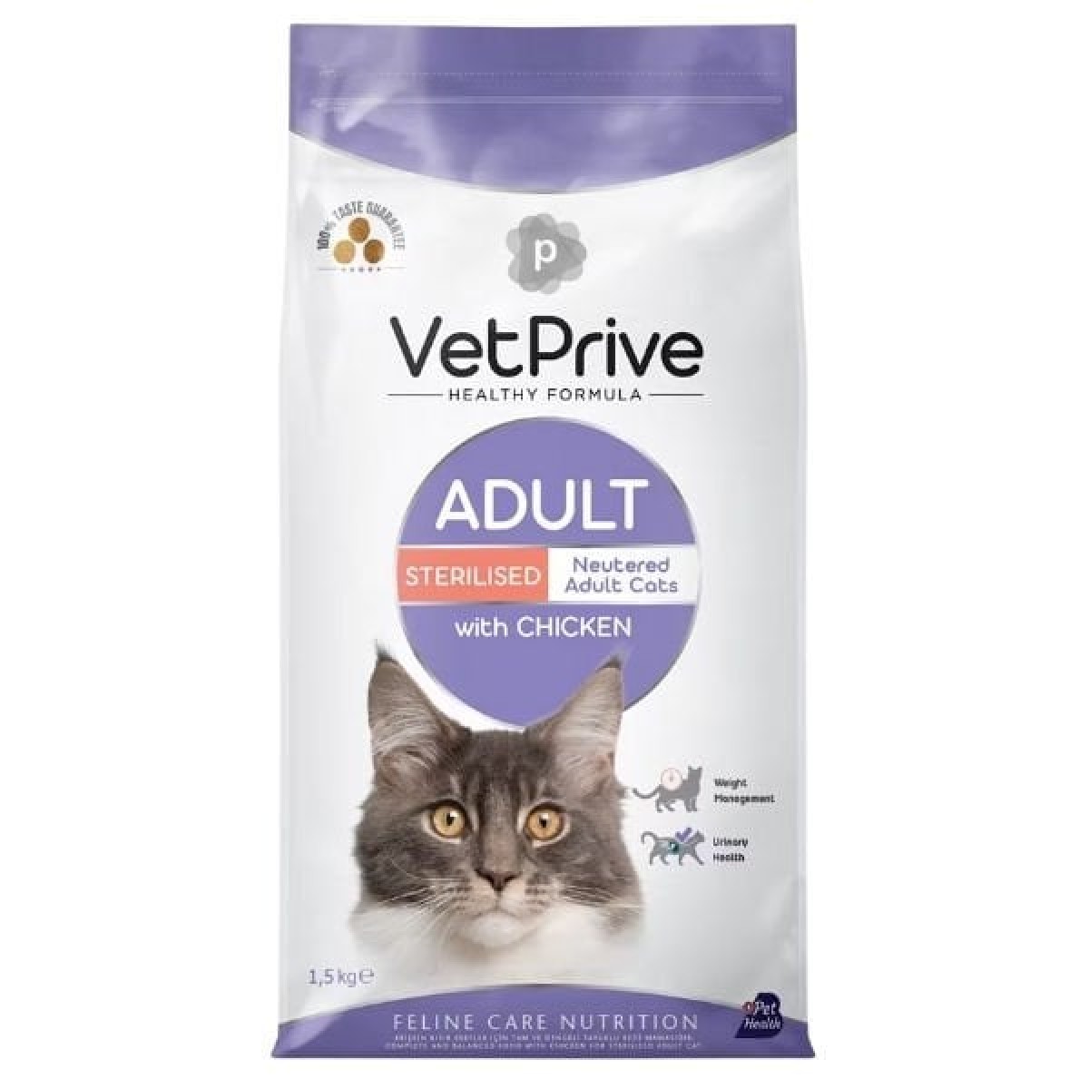 Vet Prive Tavuklu Kısırlaştırılmış Kedi Maması 1.5 Kg Vet Prive Tavuklu Kısırlaştırılmış Kedi Maması 1.5 Kg