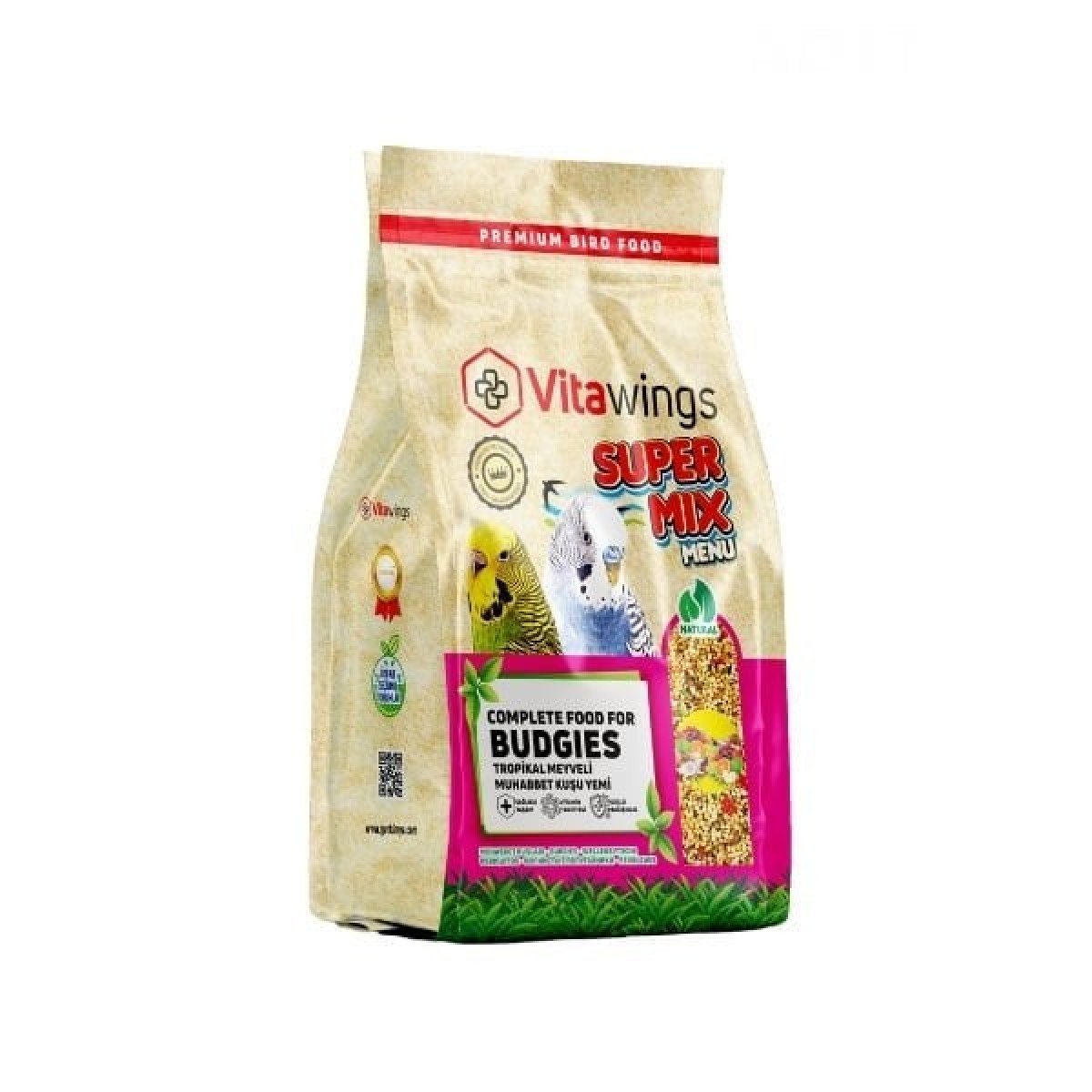 Vitawings Süper Meyveli Muhabbet Kuş Yemi 400 Gr Vitawings Süper Meyveli Muhabbet Kuş Yemi 400 Gr