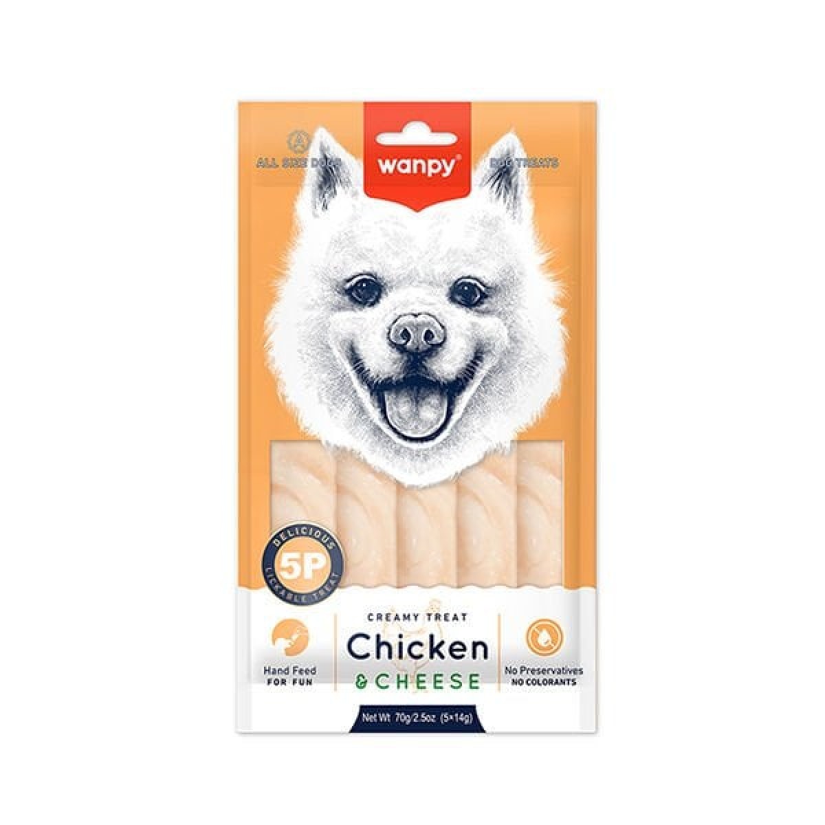 Wanpy Krema Tavuklu ve Peynirli Sıvı Köpek Ödülü 5x14 Gr Wanpy Krema Tavuklu ve Peynirli Sıvı Köpek Ödülü 5x14 Gr