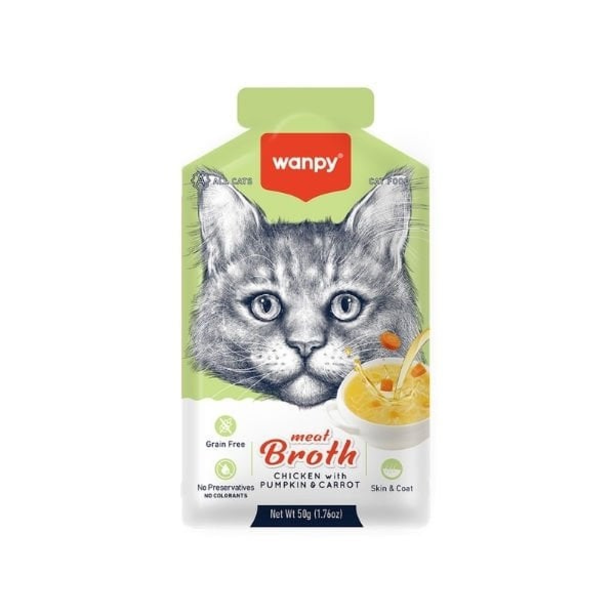 Wanpy Tavuk Etli Bal Kabaklı ve Havuçlu Tahılsız Kedi Çorbası 50 Gr Wanpy Tavuk Etli Bal Kabaklı ve Havuçlu Tahılsız Kedi Çorbası 50 Gr