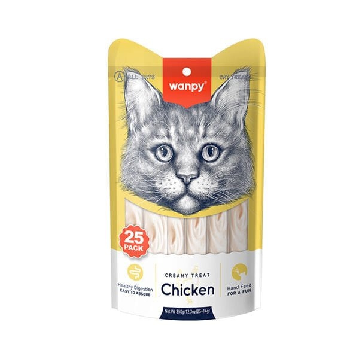 Wanpy Tavuklu Sıvı Kedi Ödülü 14 Gr 25 Adet Wanpy Tavuklu Sıvı Kedi Ödülü 14 Gr 25 Adet
