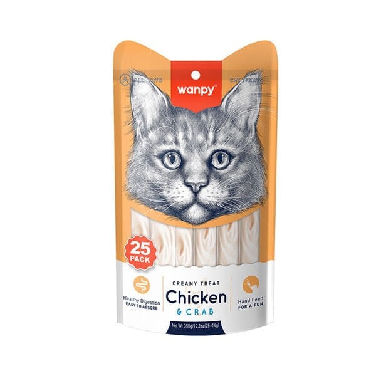 Wanpy Tavuklu ve Yengeçli Sıvı Kedi Ödülü 14 Gr 25 Adet Wanpy Tavuklu ve Yengeçli Sıvı Kedi Ödülü 14 Gr 25 Adet