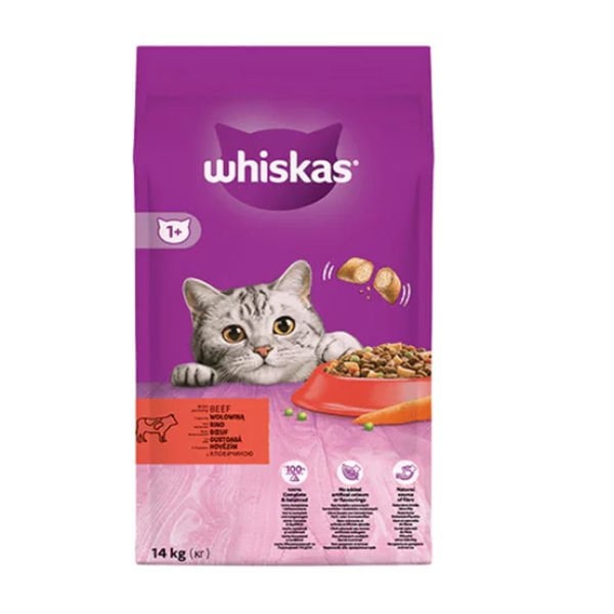 Whiskas Biftek ve Havuçlu Yetişkin Kedi Maması 14 Kg Whiskas Biftek ve Havuçlu Yetişkin Kedi Maması 14 Kg