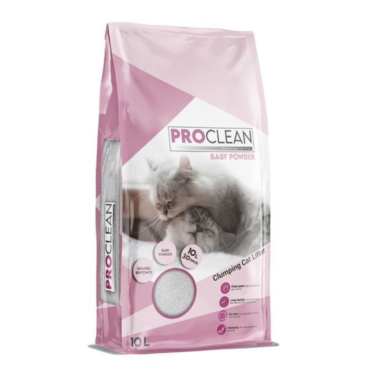 ProClean Bebek Pudra Kokulu Topaklanan Kedi Kumu 1 Adet İnce Taneli 10 Lt