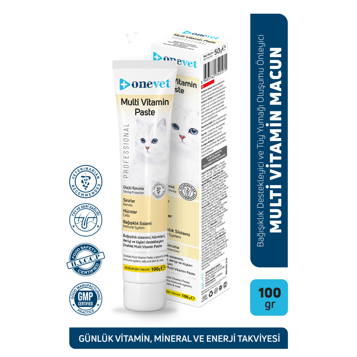OneVet Multi Vitamin Paste Bağışıklık Destekleyici Kedi Maltı 100 Gr