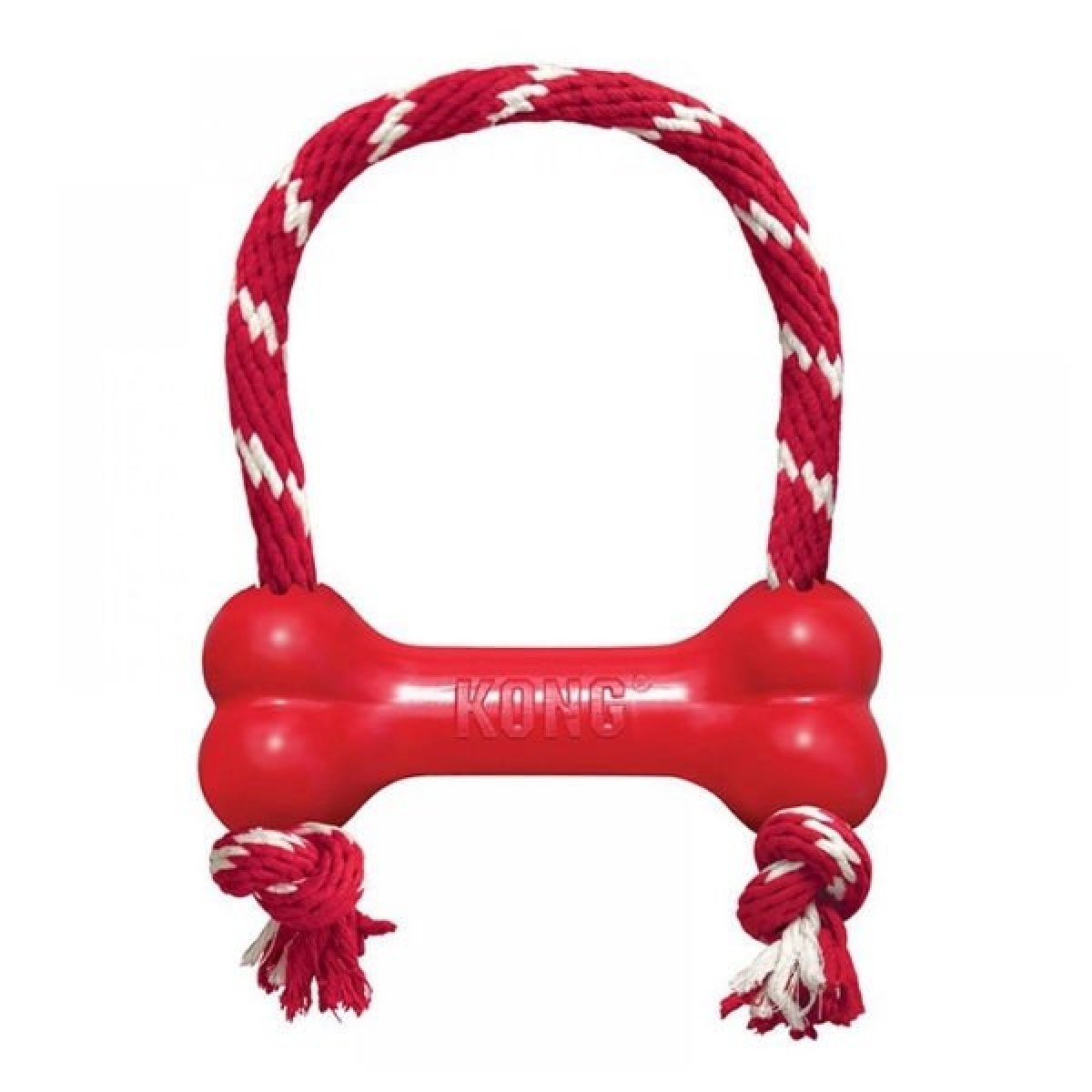 Kong Goodie Bone Kemik Şeklinde İp Sallantılı Köpek Oyuncağı Medium Kırmızı