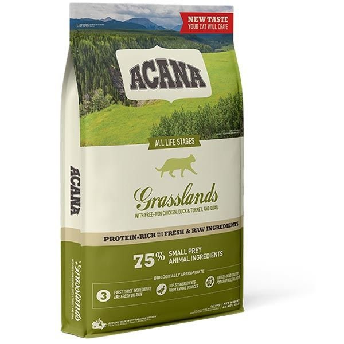 Acana Grasslands Tavuk Ördek ve Hindili Yetişkin Kedi Maması 4.5 Kg