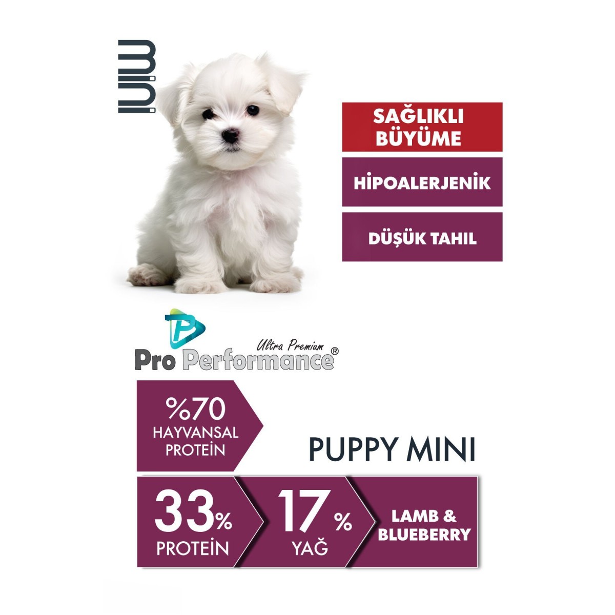 Pro Performance Kuzu Etli ve Yaban Mersinli Küçük Irk Yavru Köpek Maması 7 Kg