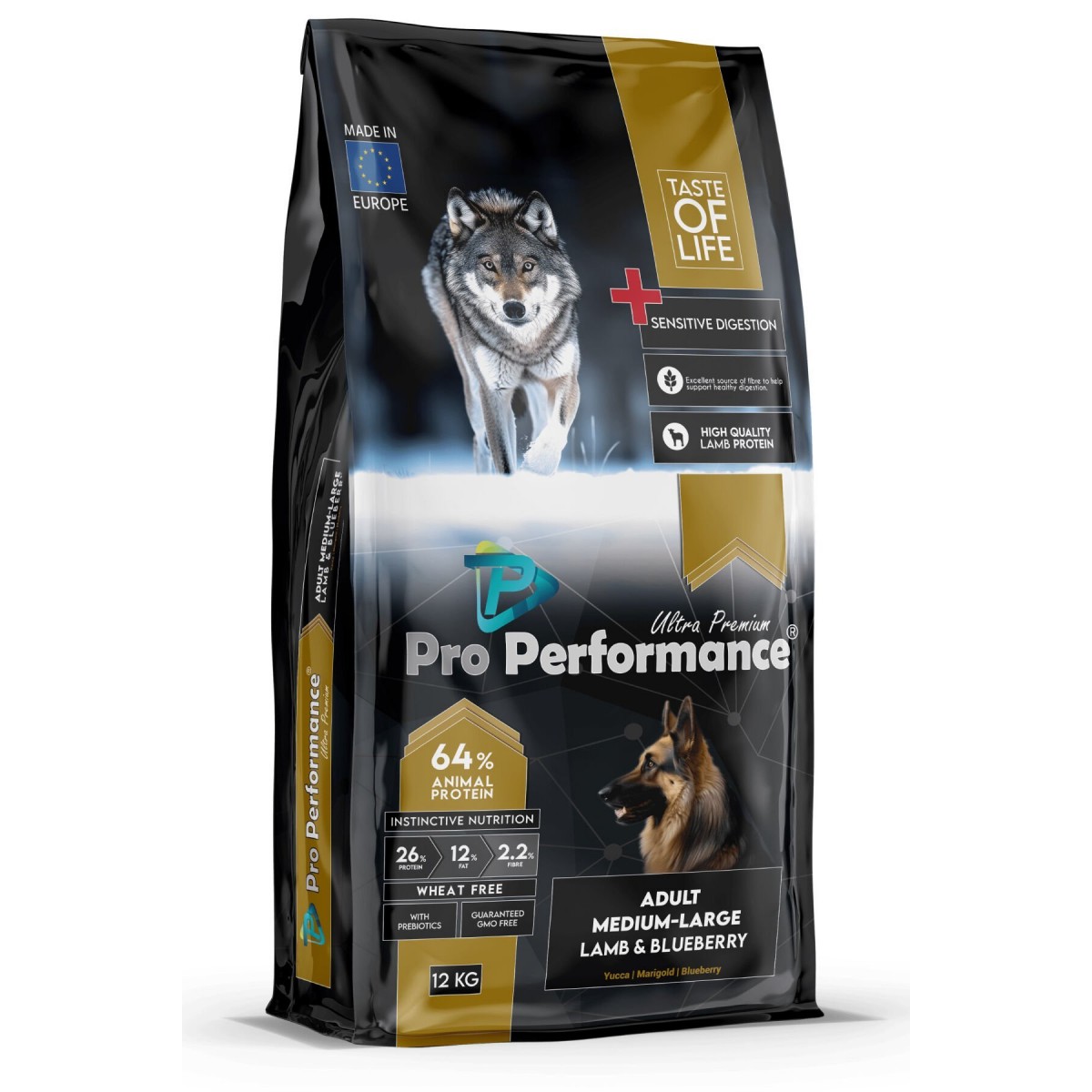 Pro Performance Kuzu Etli ve Yaban Mersinli Orta ve Büyük Irk Yetişkin Köpek Maması 12 Kg