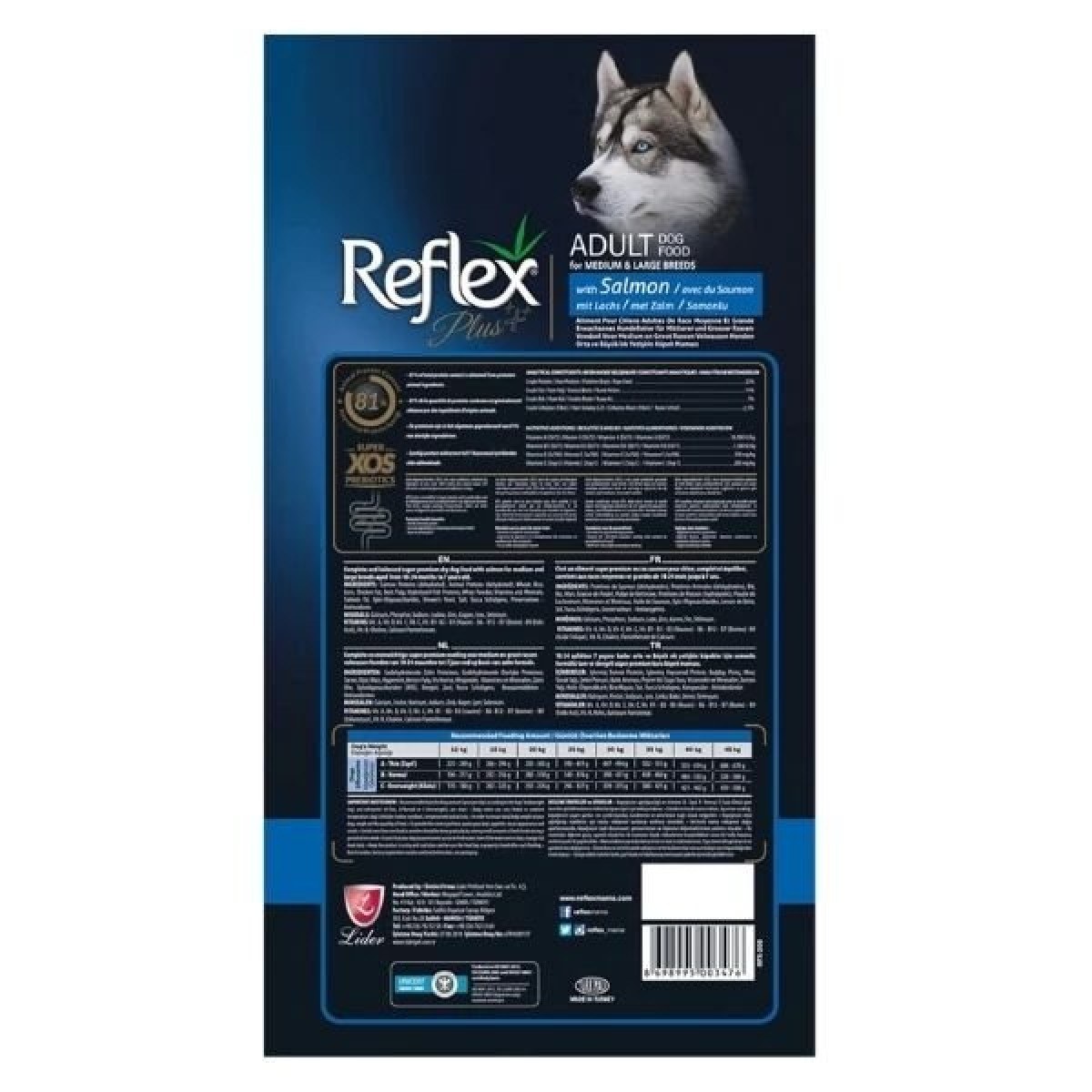 Reflex Plus Somonlu Orta ve Büyük Irk Yetişkin Köpek Maması 3 Kg