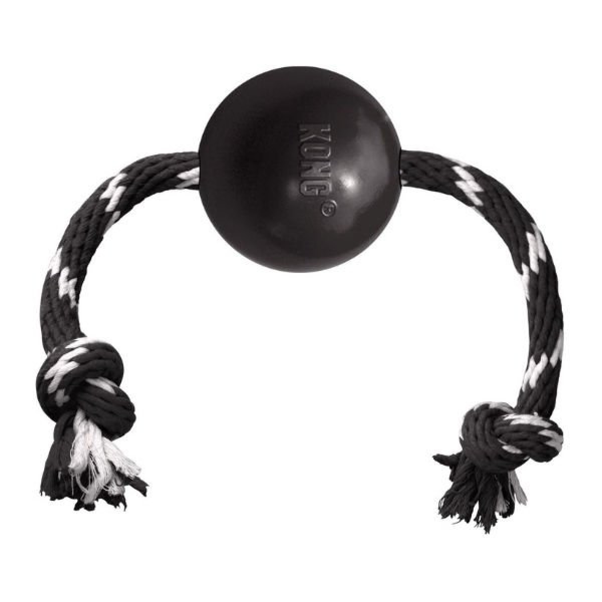 Kong Extreme Top İp Sallantılı Sesli Sert Plastik Köpek Oyuncağı Large Siyah