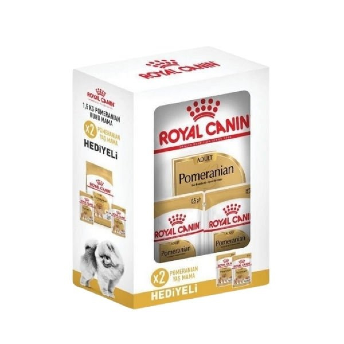 Royal Canin Pomeranian Yetişkin Köpek Maması 1.5 Kg + 2 Konserve Hediyeli