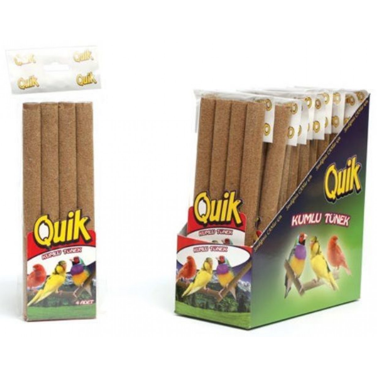 Quik Kuşlar için Kumlu Tünek 4 Adet 19 Cm