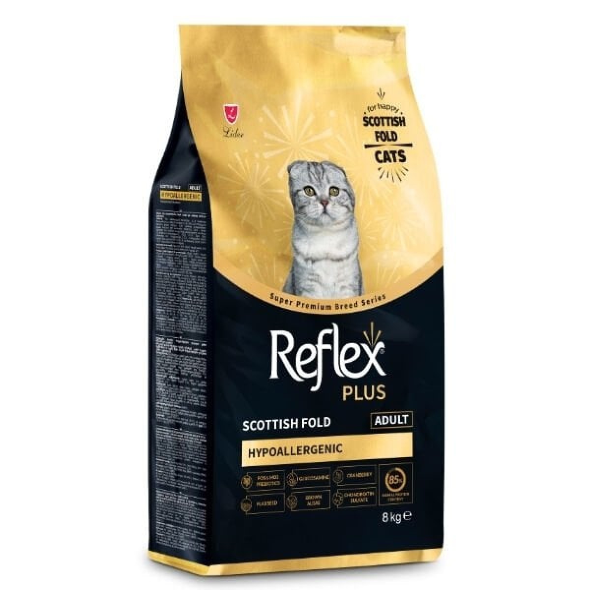 Reflex Plus Scottish Fold Hypoallergenic Tavuklu Yetişkin Kedi Maması 8 Kg